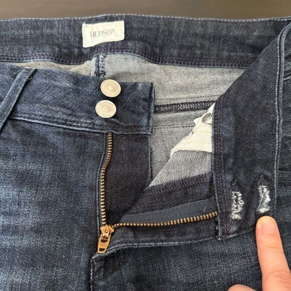 Hudson Jeans Womens Sz 27 Blue Collin Flap Skinny Ankle Raw Hem Low Rise Denim - Picture 8 of 14